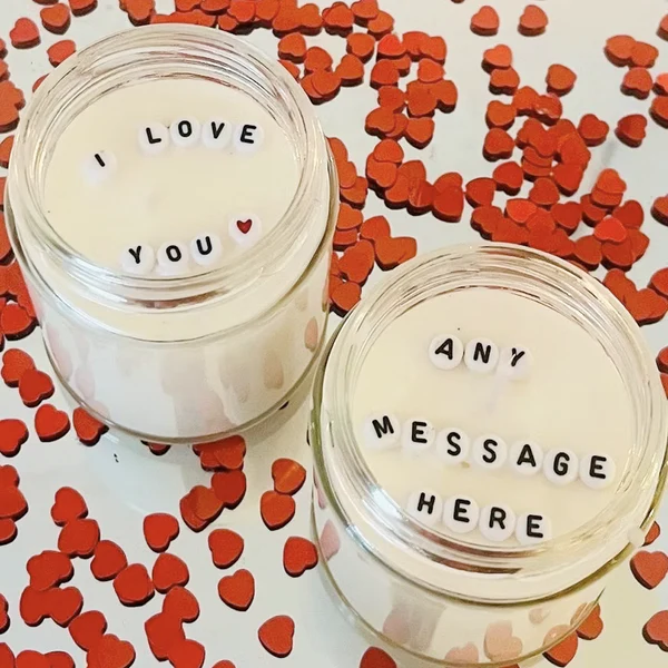 Secret Message Candle – Hidden Words, Heartfelt Moments (Big Glass Jars)